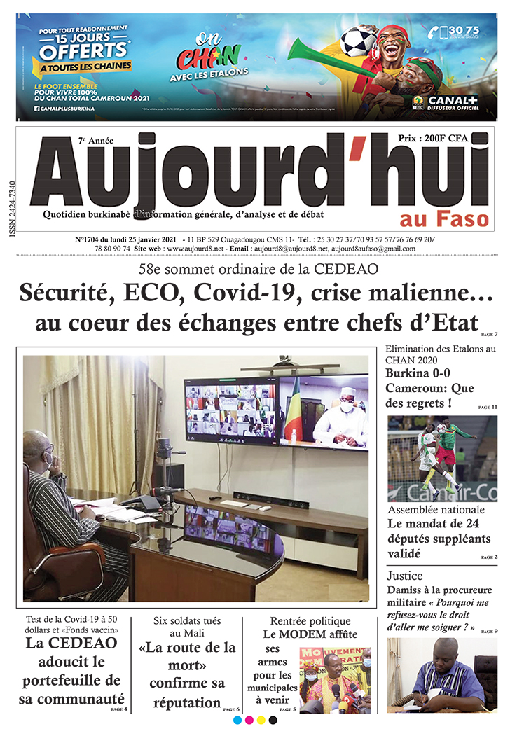 A la Une du 25 janvier 2021