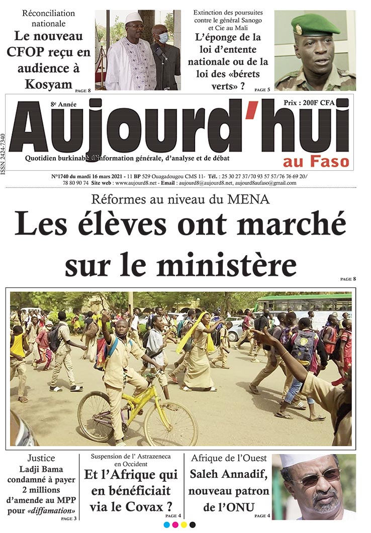 A la Une du 16 mars 2021