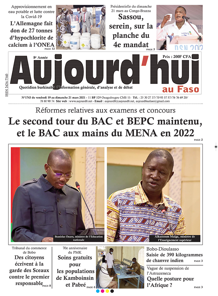 A la Une du 19 mars 2021