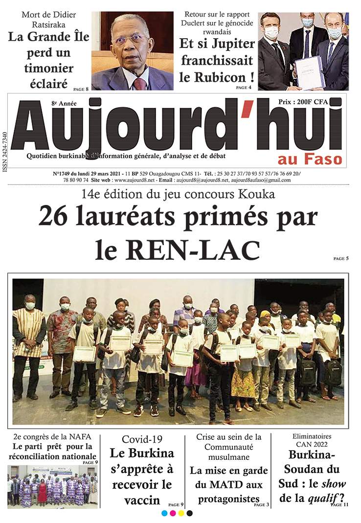 A la Une du 29 mars 2021