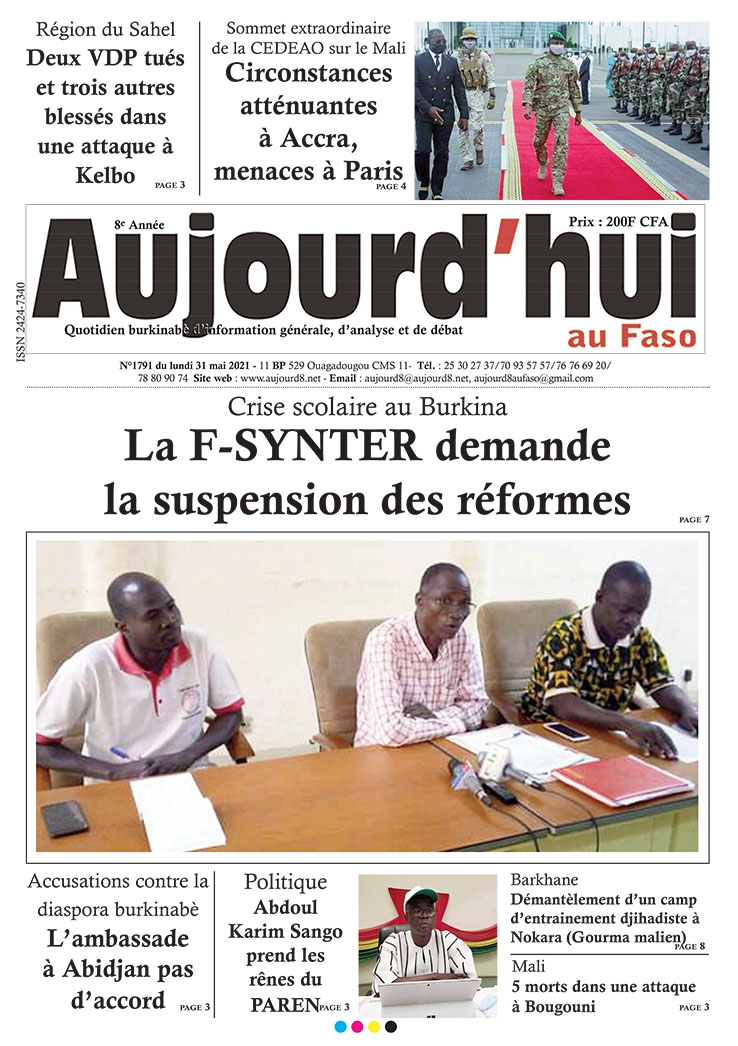 A la Une du 31 mai 2021