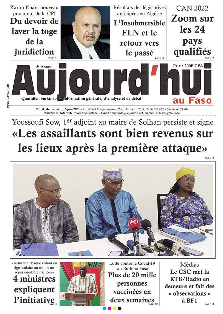 A la une du 16 juin 2021