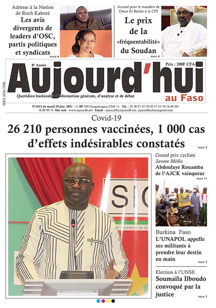 A la Une du 29 juin 2021